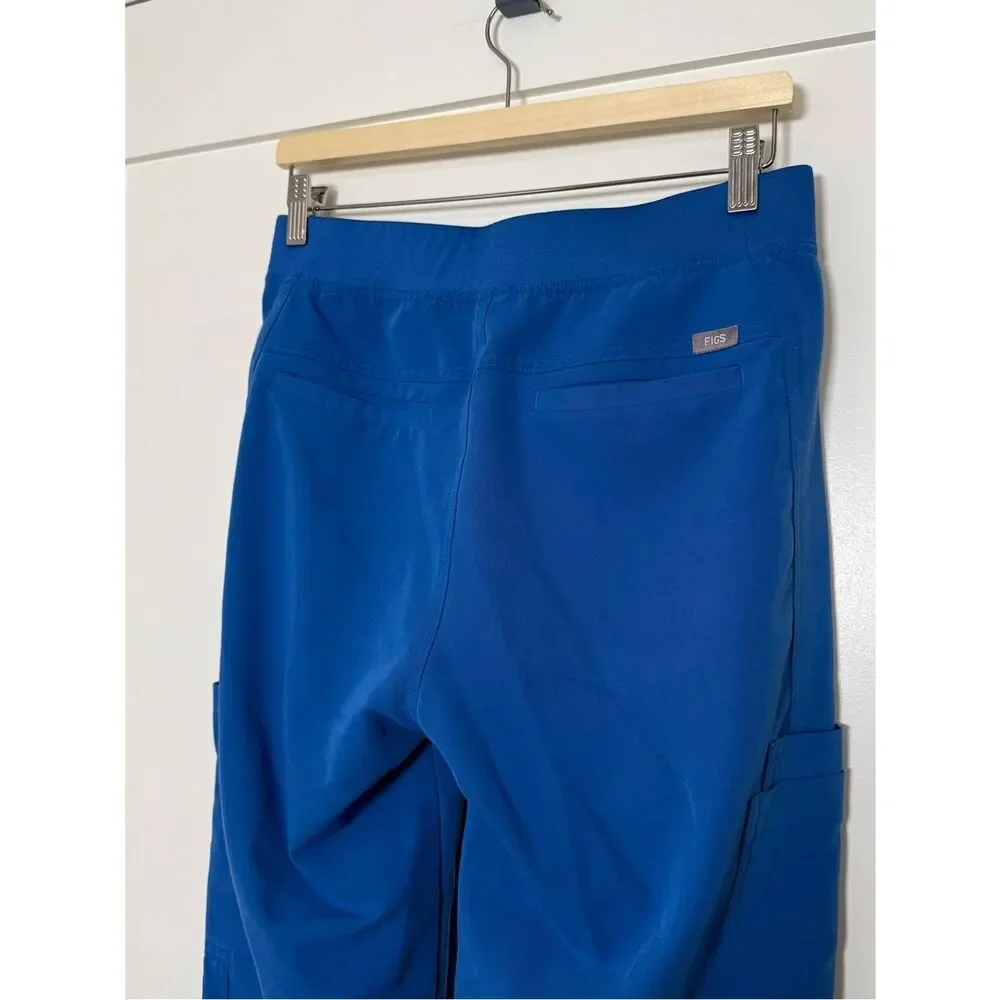 Figs Axim Cargo Scrubs Pants Mens Sz S Royal Blue Medical Doctor PO1657